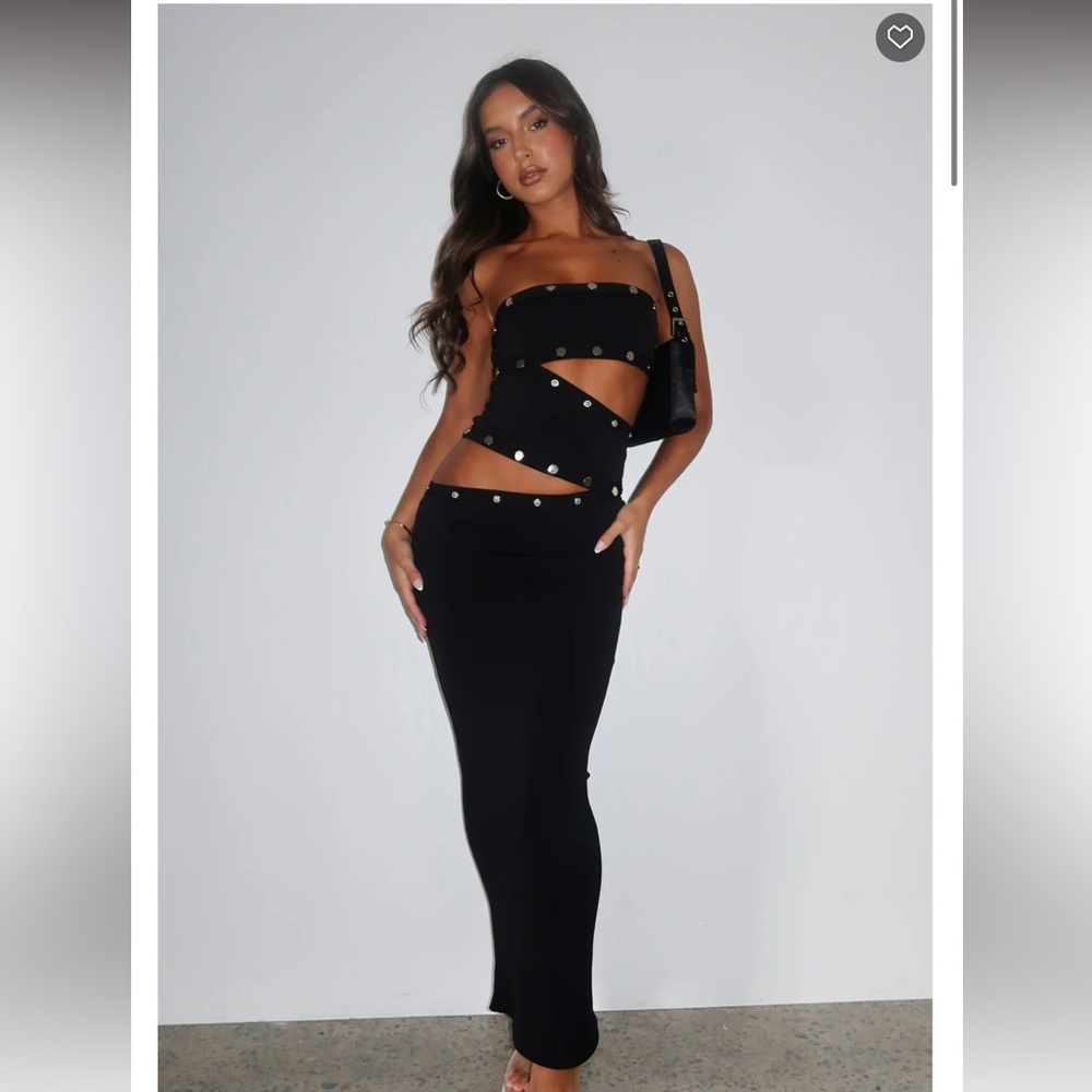 back at one maxi black dress
